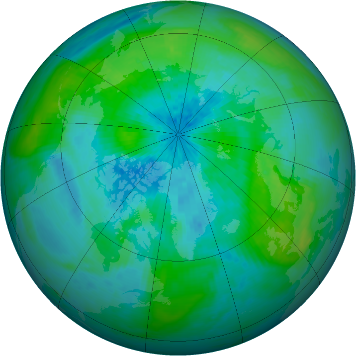 Arctic ozone map for 16 September 1994